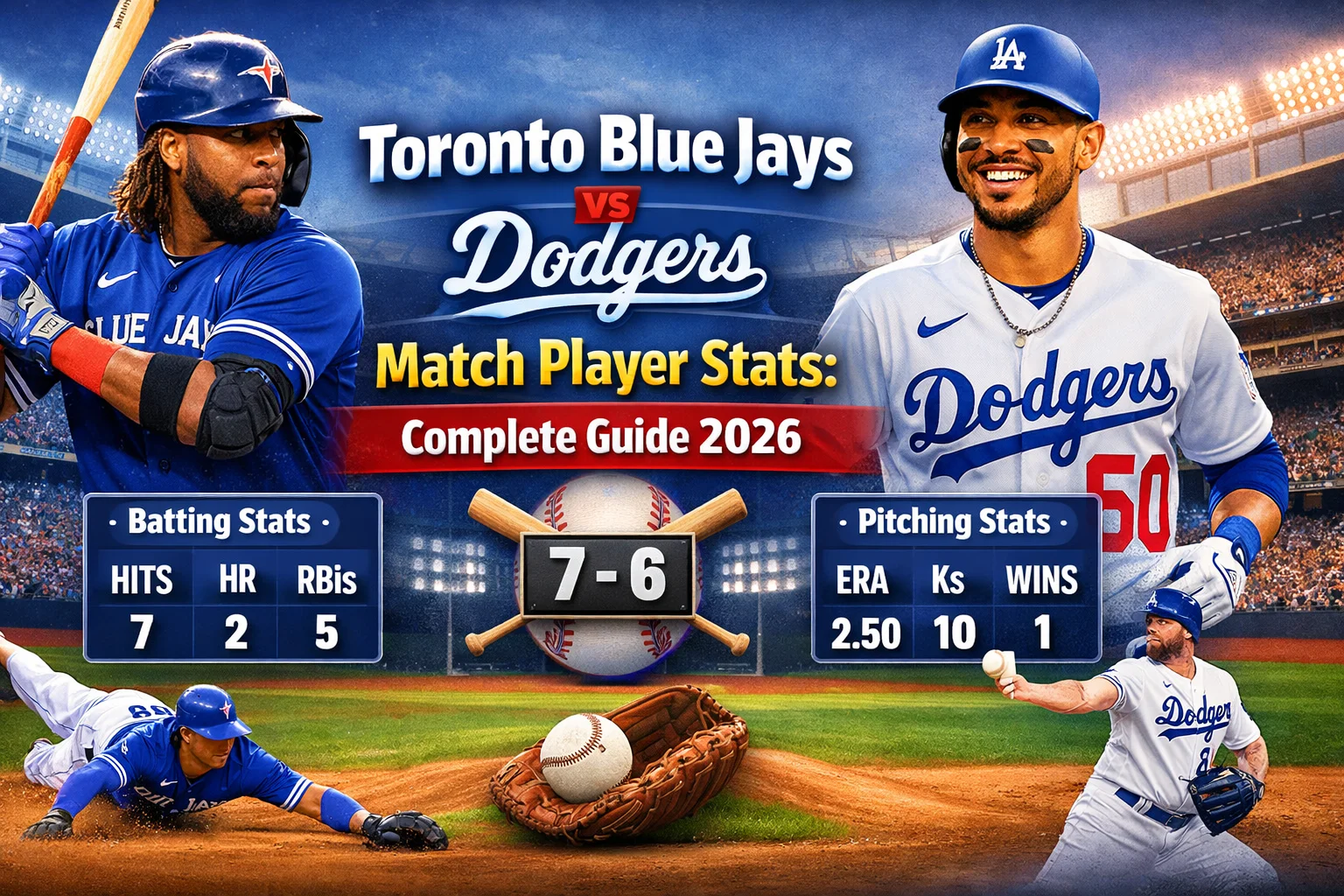 Toronto Blue Jays vs Dodgers Match Player Stats
