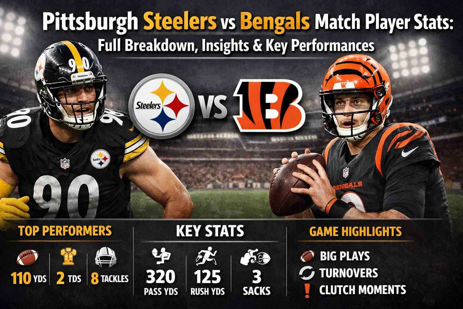 Pittsburgh Steelers vs Bengals Match Player Stats