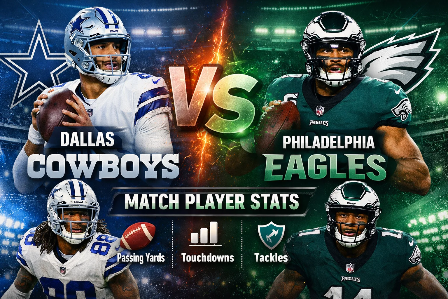 dallas cowboys vs philadelphia eagles match player stats