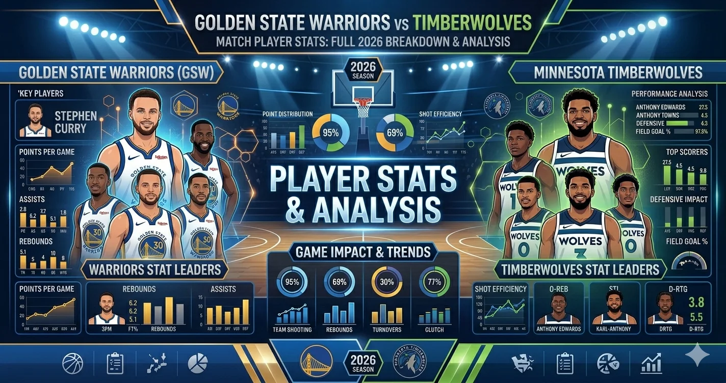 golden state warriors vs timberwolves match player stats